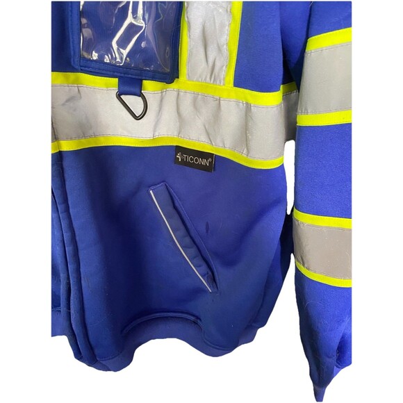 Safety Hoodie Jacket, High Vis Reflective Safety Fleece Hoodie PPE Gear SZ L - Picture 5 of 10